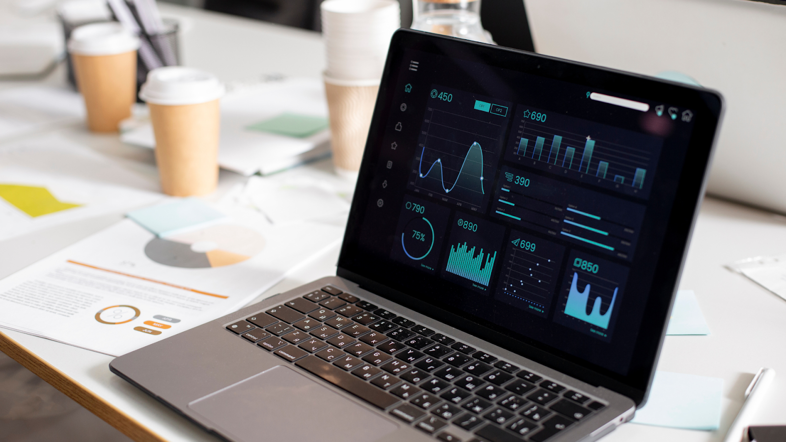 Competitor website analysis on a table